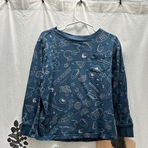 Cat & Jack Navy Graphic Long Sleeve Tee